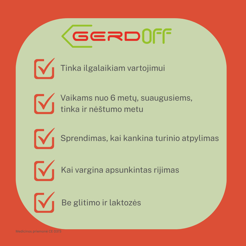 GERDOFF Protection sirupas nuo rėmens, 20 pak.