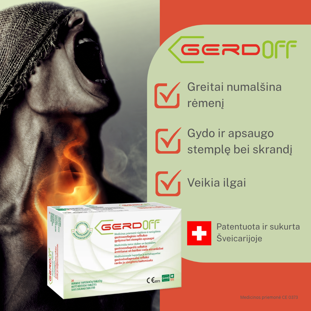 GERDOFF nuo rėmens, 20 tab.
