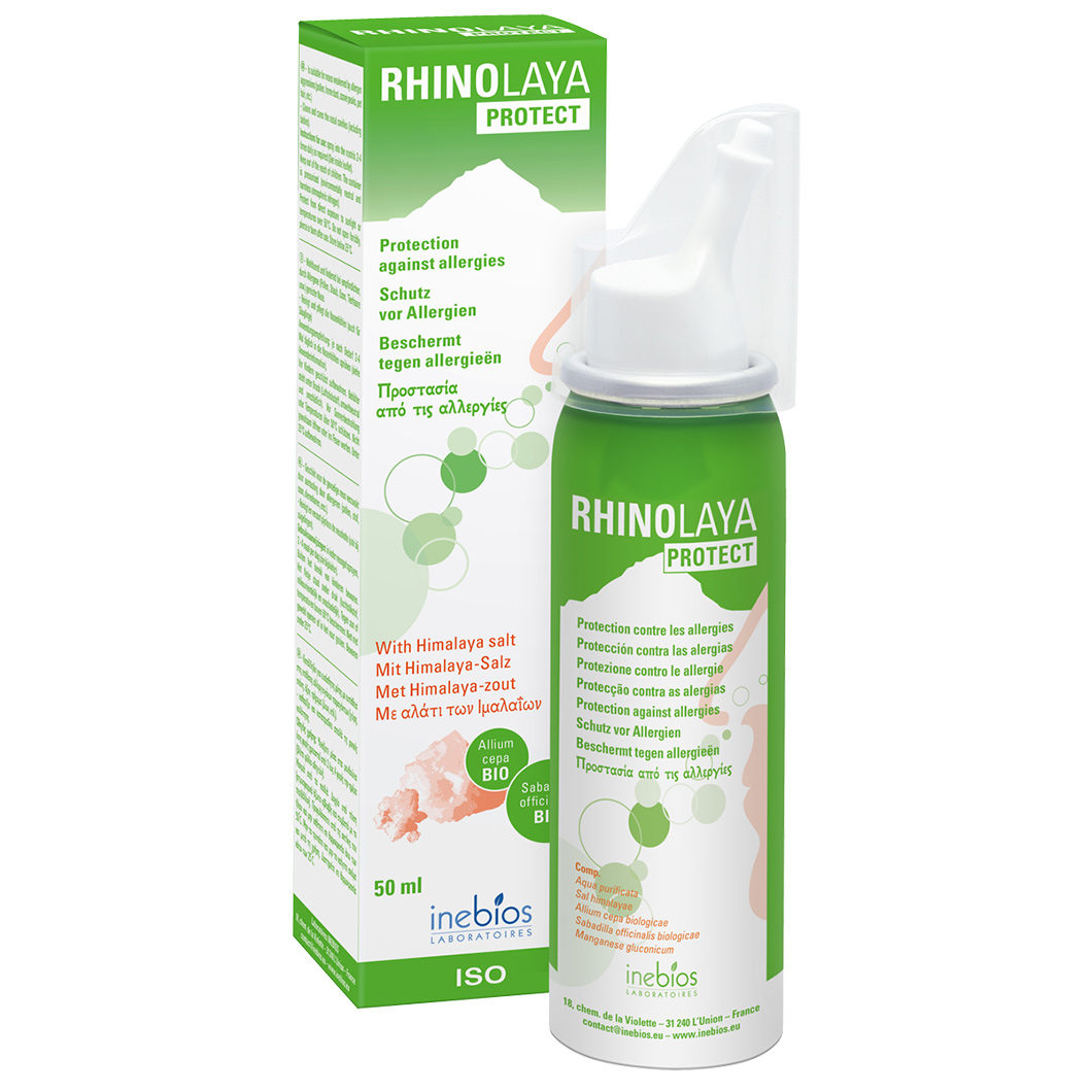 Himalajų druskos izotoninis nosies purškalas nuo alergijos RHINOLAYA PROTECT, 50 ml