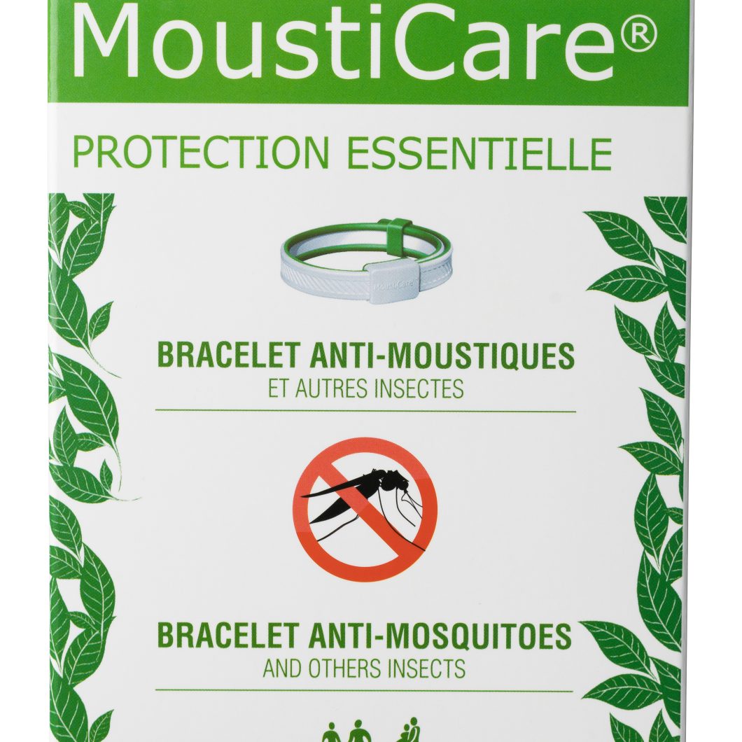 White bracelet against mosquitoes, ticks and other stinging insects MOUSTICARE, 1 pc.